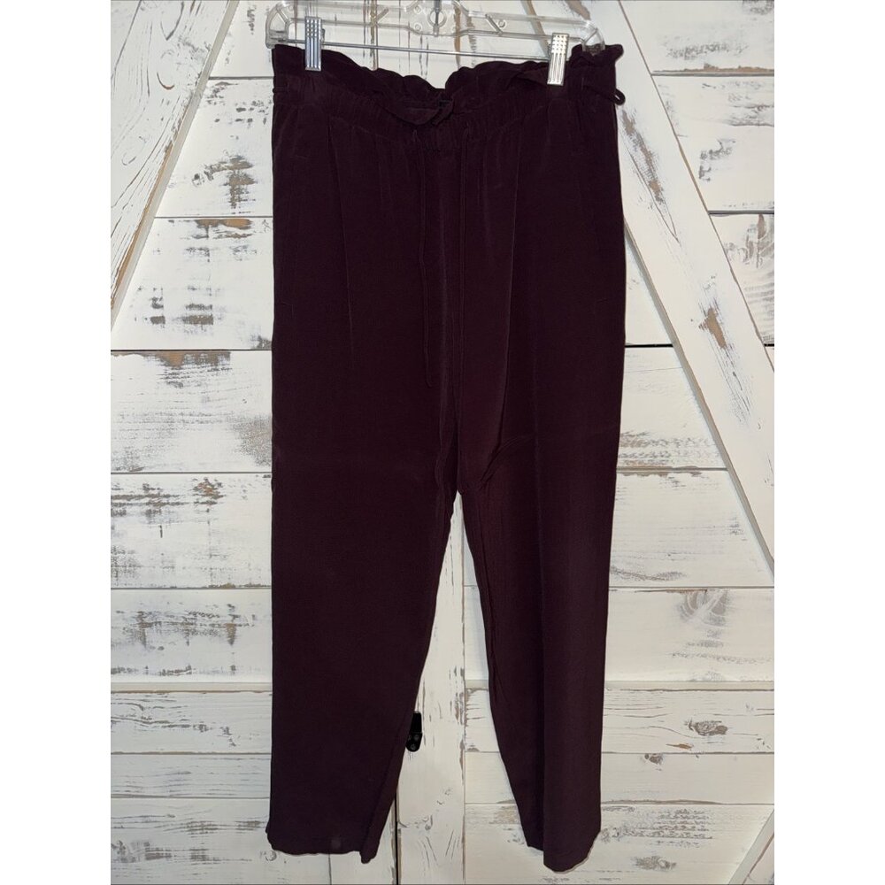 Eileen Fisher Casis Straight Pants Womens Small Purple Elastic Waist Ankle - Picture 2 of 11